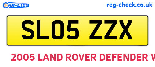 SL05ZZX are the vehicle registration plates.
