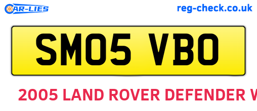 SM05VBO are the vehicle registration plates.