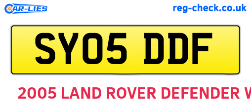SY05DDF are the vehicle registration plates.