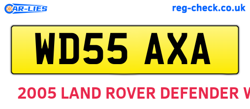 WD55AXA are the vehicle registration plates.