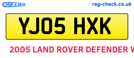 YJ05HXK are the vehicle registration plates.