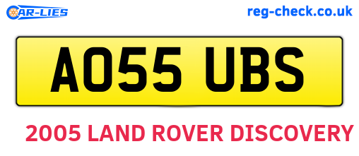 AO55UBS are the vehicle registration plates.
