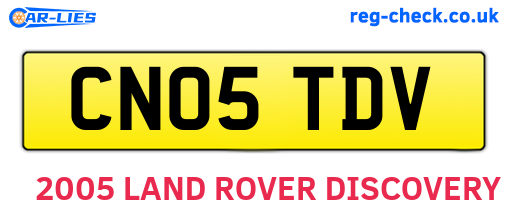 CN05TDV are the vehicle registration plates.
