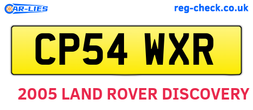 CP54WXR are the vehicle registration plates.