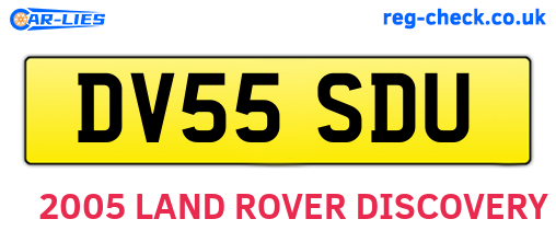DV55SDU are the vehicle registration plates.