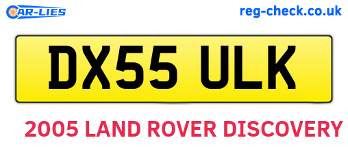 DX55ULK are the vehicle registration plates.