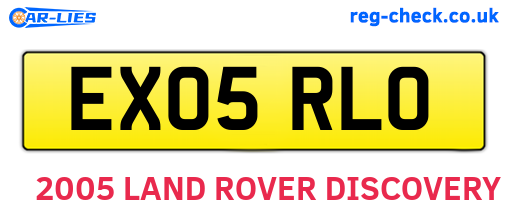 EX05RLO are the vehicle registration plates.