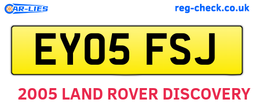 EY05FSJ are the vehicle registration plates.
