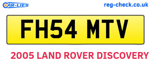 FH54MTV are the vehicle registration plates.