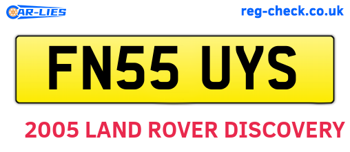 FN55UYS are the vehicle registration plates.
