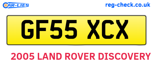 GF55XCX are the vehicle registration plates.