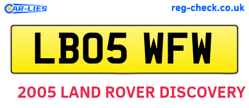 LB05WFW are the vehicle registration plates.