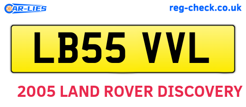 LB55VVL are the vehicle registration plates.