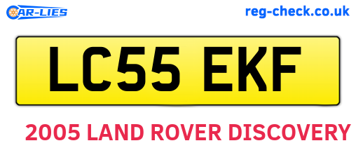 LC55EKF are the vehicle registration plates.