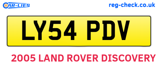 LY54PDV are the vehicle registration plates.