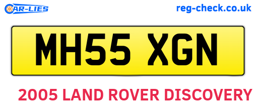 MH55XGN are the vehicle registration plates.