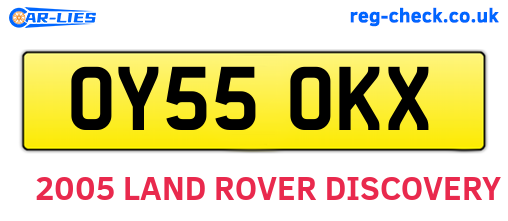 OY55OKX are the vehicle registration plates.