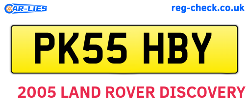 PK55HBY are the vehicle registration plates.