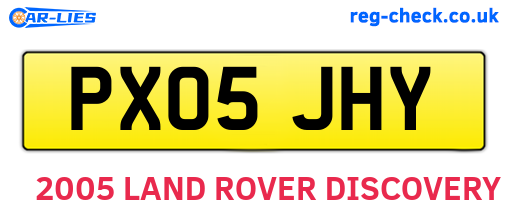 PX05JHY are the vehicle registration plates.