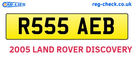 R555AEB are the vehicle registration plates.