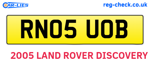 RN05UOB are the vehicle registration plates.