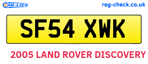 SF54XWK are the vehicle registration plates.