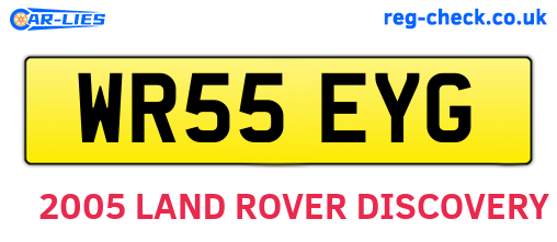 WR55EYG are the vehicle registration plates.