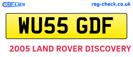WU55GDF are the vehicle registration plates.