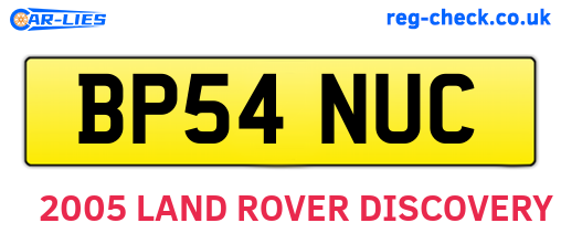 BP54NUC are the vehicle registration plates.