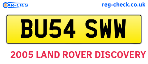 BU54SWW are the vehicle registration plates.