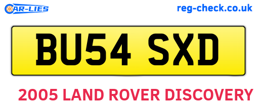 BU54SXD are the vehicle registration plates.