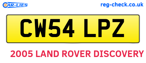 CW54LPZ are the vehicle registration plates.
