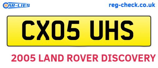 CX05UHS are the vehicle registration plates.
