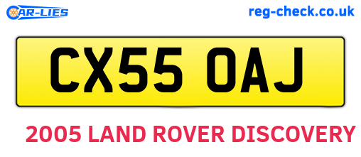 CX55OAJ are the vehicle registration plates.