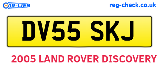 DV55SKJ are the vehicle registration plates.