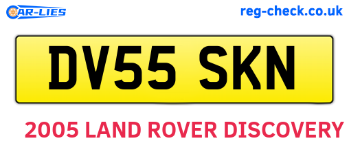 DV55SKN are the vehicle registration plates.
