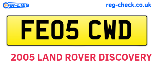 FE05CWD are the vehicle registration plates.