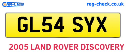 GL54SYX are the vehicle registration plates.