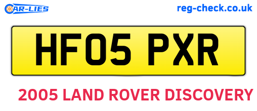 HF05PXR are the vehicle registration plates.