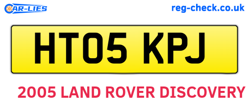 HT05KPJ are the vehicle registration plates.