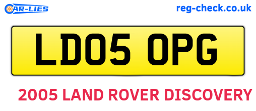LD05OPG are the vehicle registration plates.