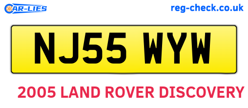 NJ55WYW are the vehicle registration plates.