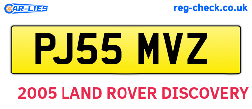 PJ55MVZ are the vehicle registration plates.