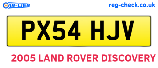 PX54HJV are the vehicle registration plates.