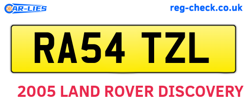 RA54TZL are the vehicle registration plates.