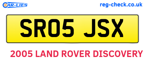 SR05JSX are the vehicle registration plates.