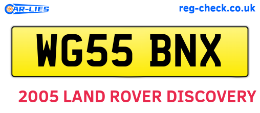 WG55BNX are the vehicle registration plates.