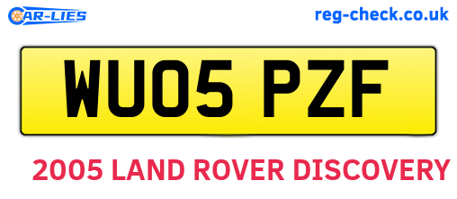 WU05PZF are the vehicle registration plates.