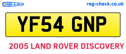 YF54GNP are the vehicle registration plates.