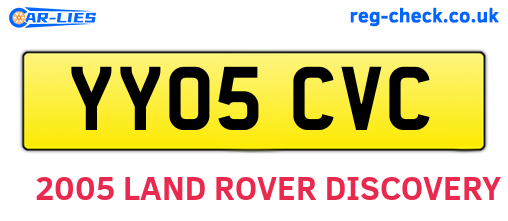 YY05CVC are the vehicle registration plates.